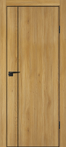 Товар Межкомнатная дверь P-21  черный молдинг PET,  кромка ABS черная c 4-х ст. Дуб золотистый